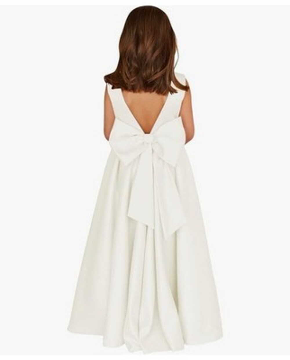 MCieloLuna Elegant Flower Girl  Wedding Dress With Bow-Knot, Ivory Size 8